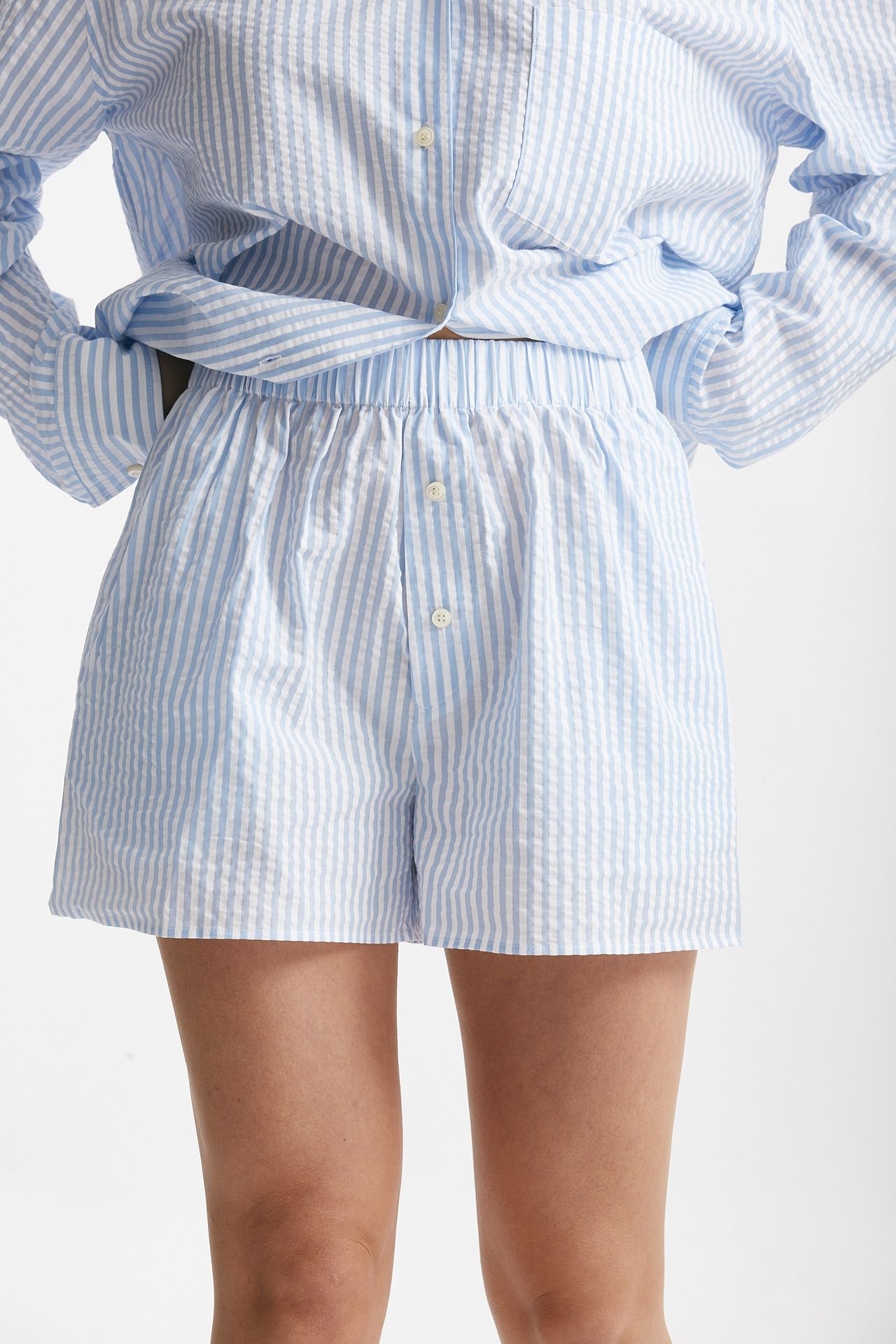 completo over rigato bianco e azzurro women The andamane - 5
