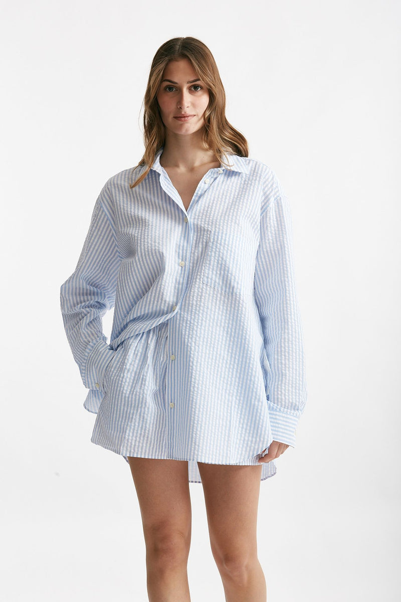 completo over rigato bianco e azzurro women The andamane - 7