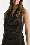 abito satin corto cioccolato women The andamane - 4