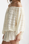 jumpsuit scollata in sangallo panna women The andamane - 5