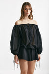 jumpsuit scollata in mussola di cotone nero women The andamane - 3