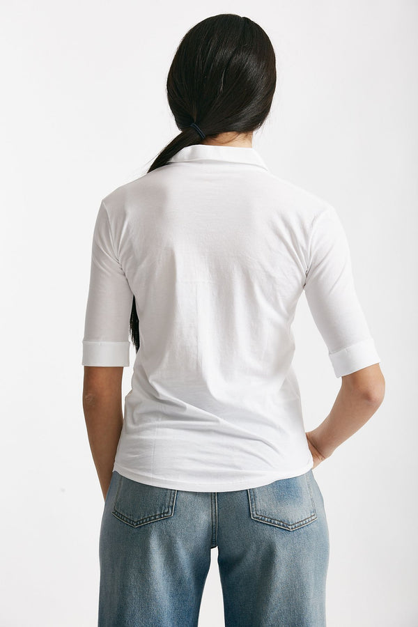 t-shirt a polo anonym bianco women Anonym apparel