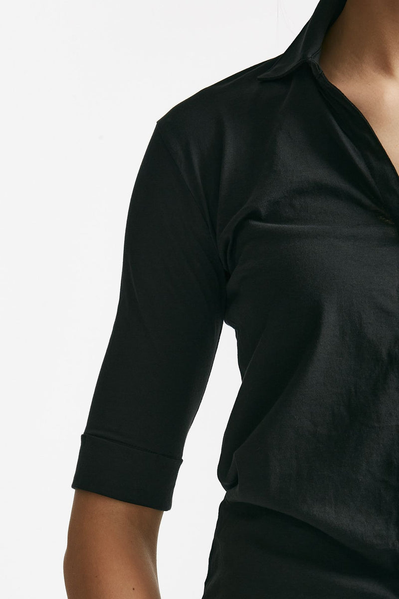 t-shirt a polo anonym nero women Anonym apparel - 4