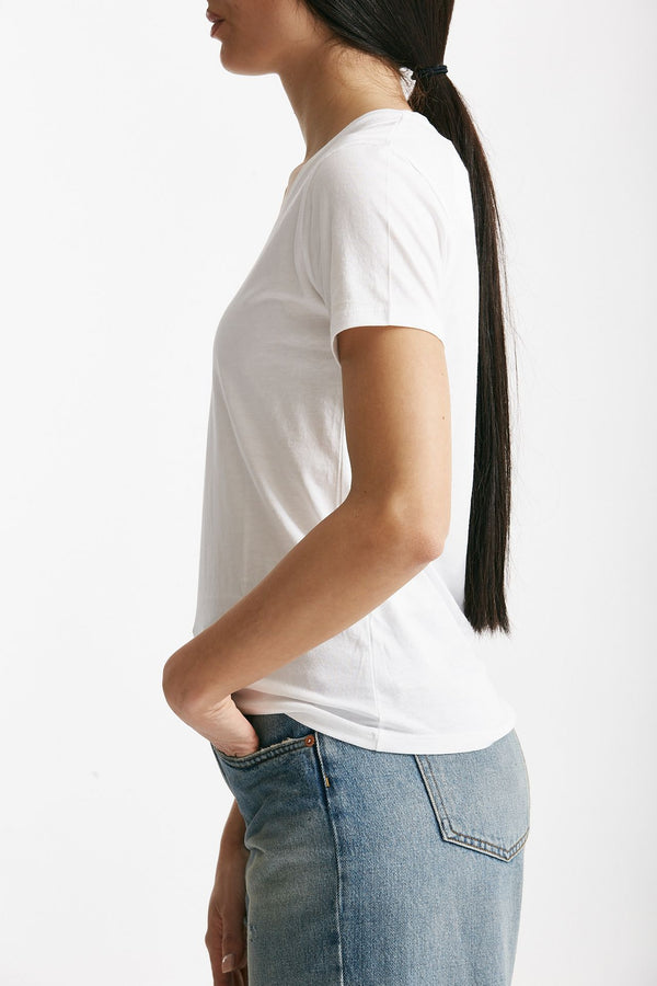 t-shirt basic scollo v romy bianco women Anonym apparel