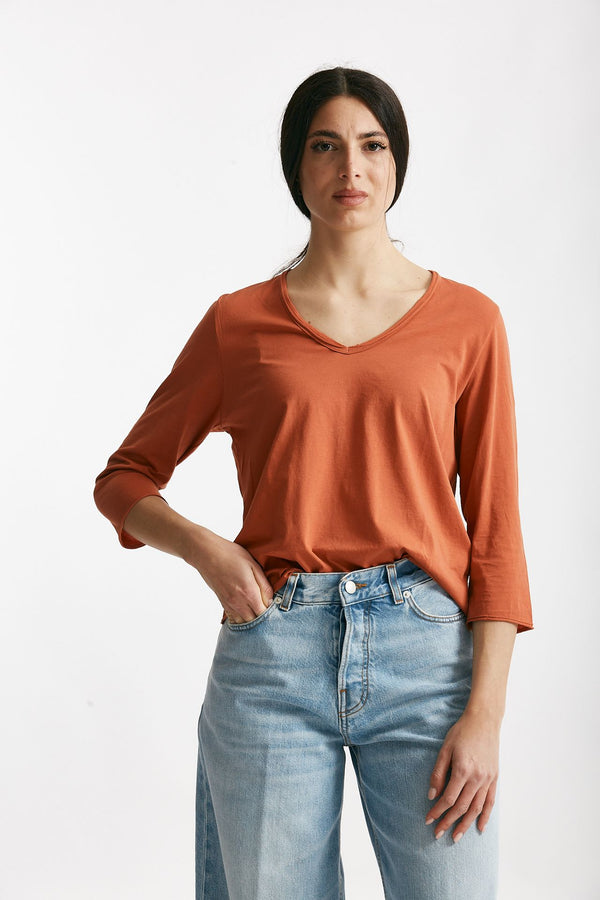 t-shirt in cotone lio arancio women Anonym apparel