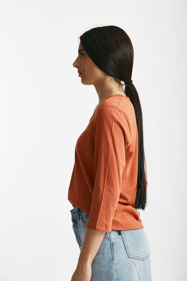 t-shirt in cotone lio arancio women Anonym apparel