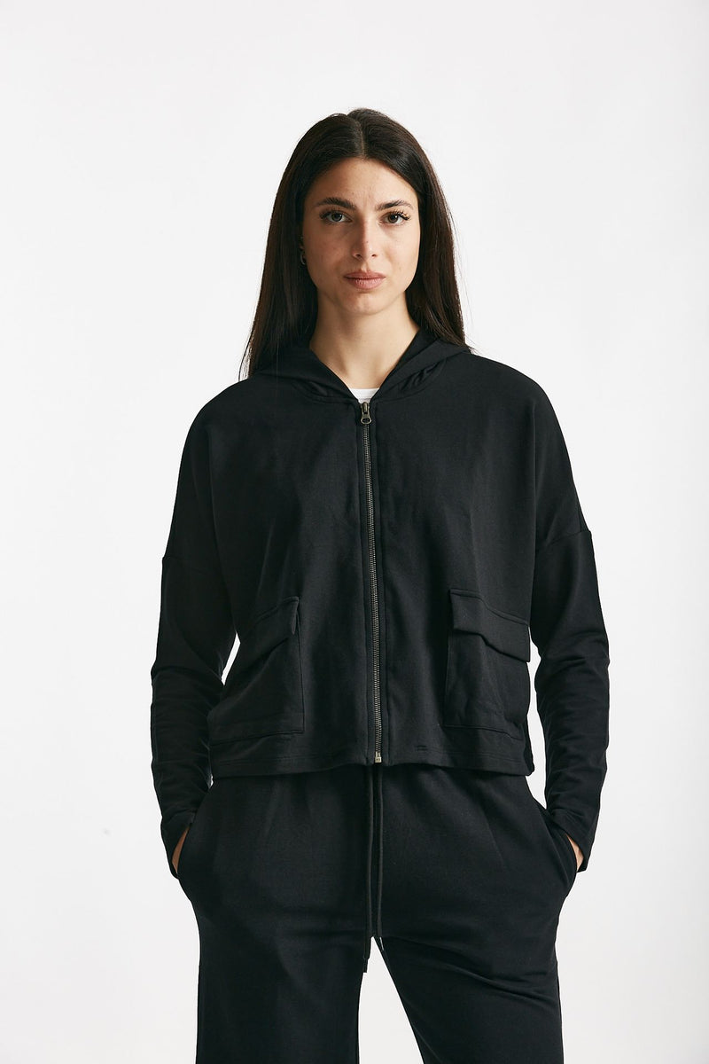 felpa in cotone leggero nero women Anonym apparel - 5