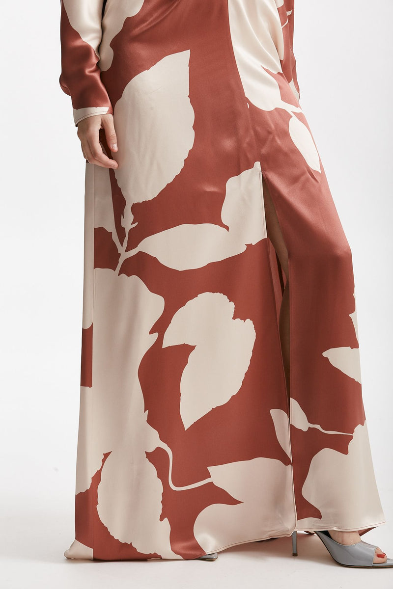 abito lungo in raso di seta fantasia women Antonelli firenze - 6