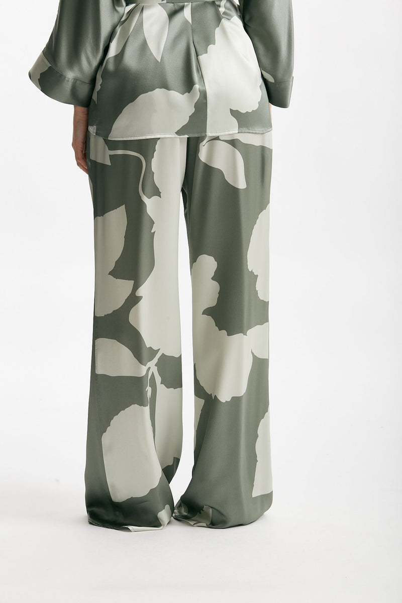 pantalone fluido in raso di pura seta fantasia women Antonelli firenze - 3