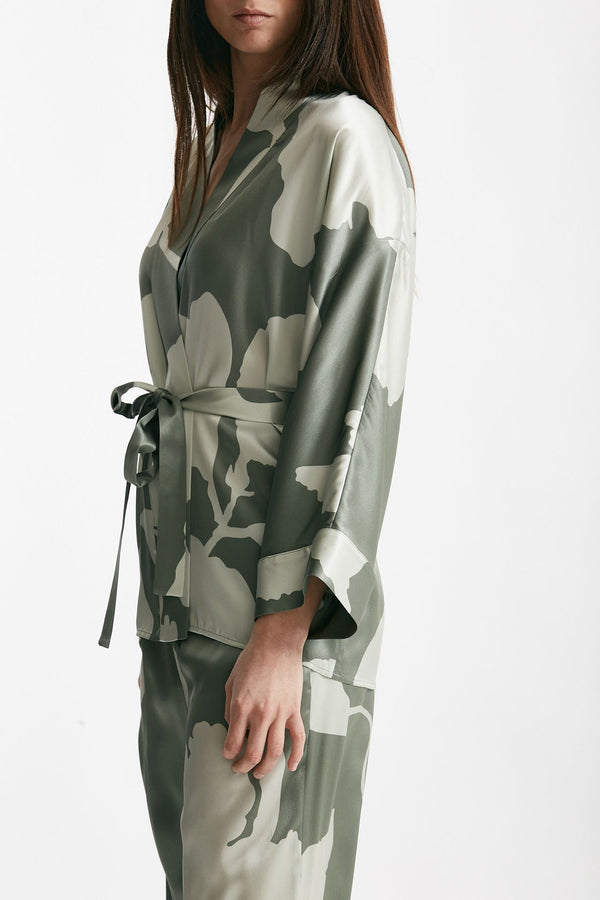 kimono in raso di pura seta fantasia women Antonelli firenze