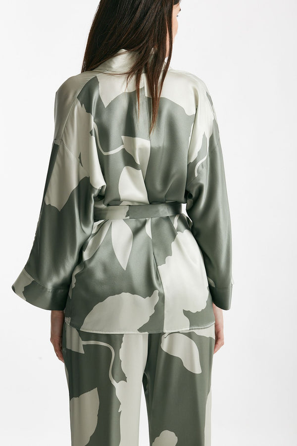 kimono in raso di pura seta fantasia women Antonelli firenze