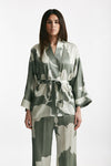 kimono in raso di pura seta fantasia women Antonelli firenze - 5