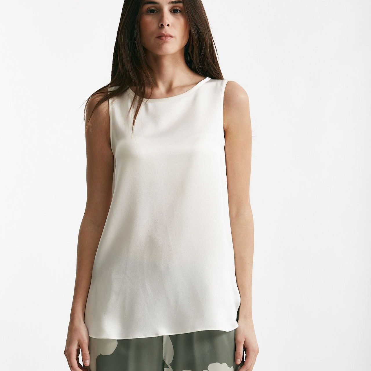 top in misto seta bianco women Antonelli firenze - 5