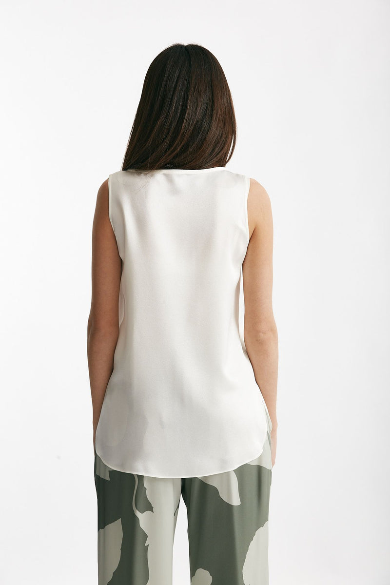 top in misto seta bianco women Antonelli firenze - 3