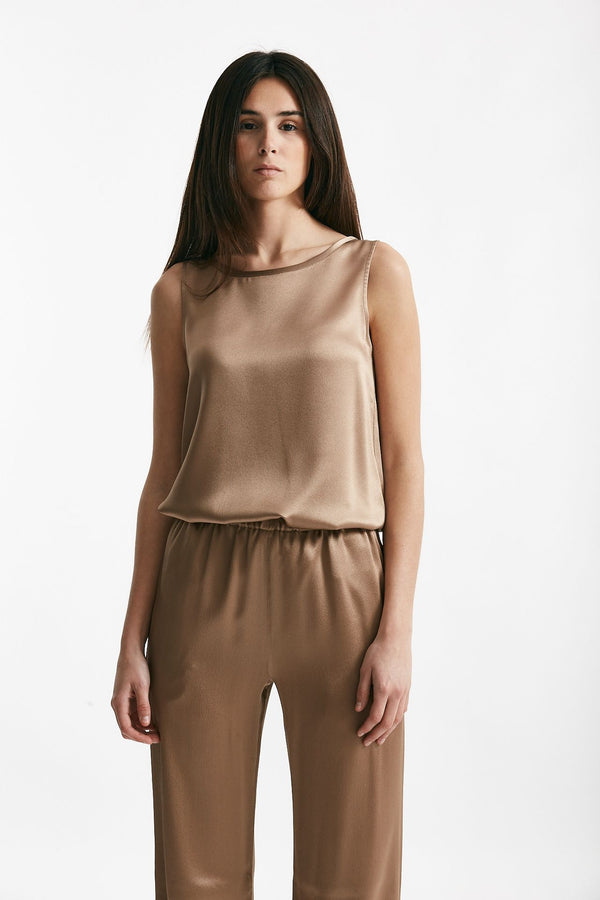 top in misto seta bronzo women Antonelli firenze