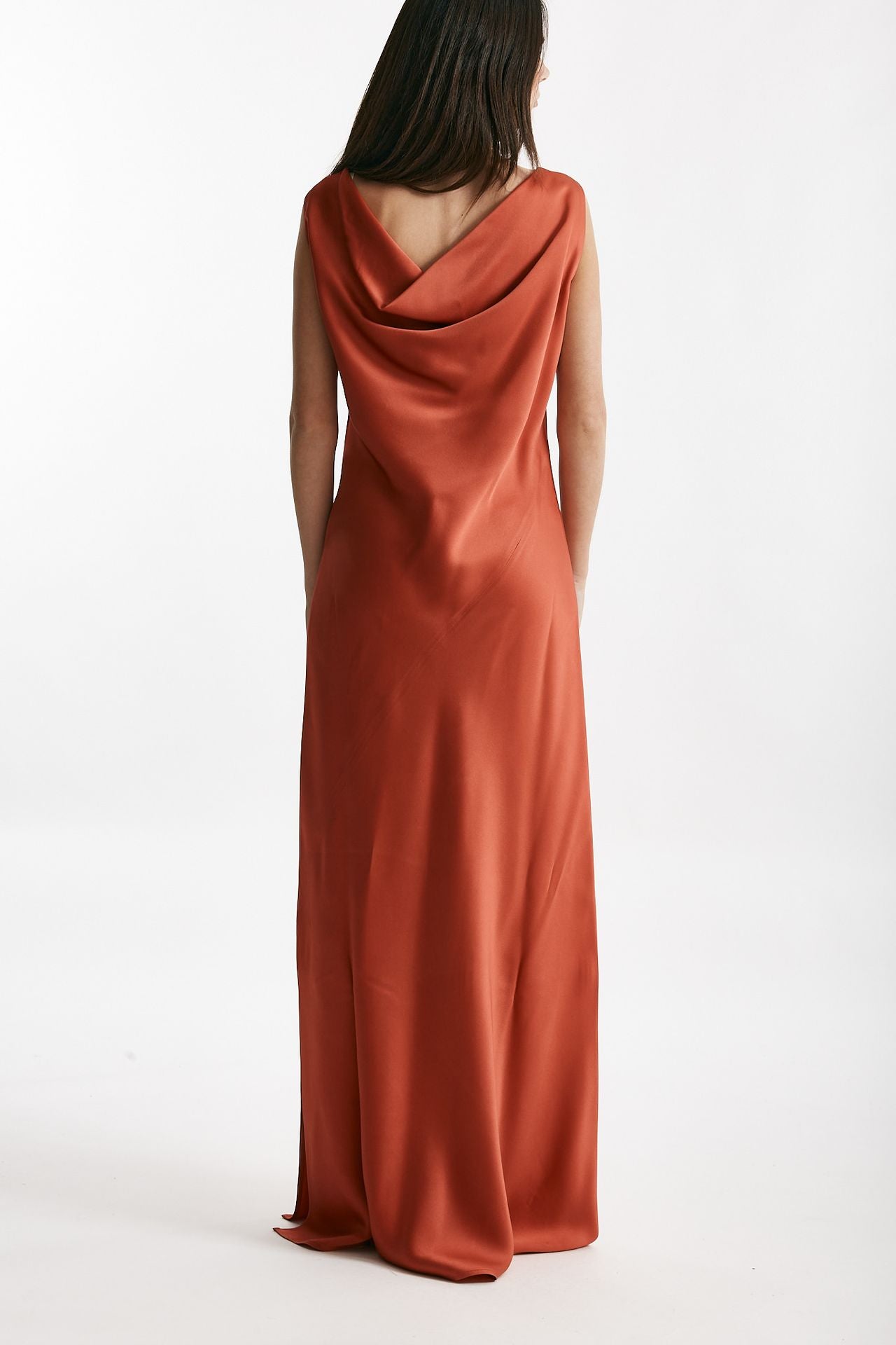 abito lungo rosso corallo women Antonelli firenze - 3