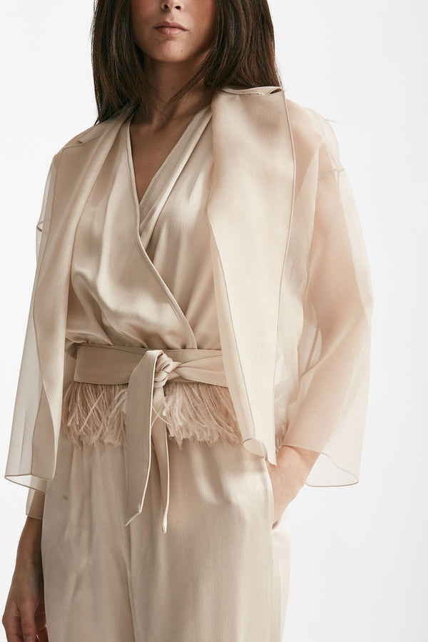giacca in voile di seta cipria women Antonelli firenze