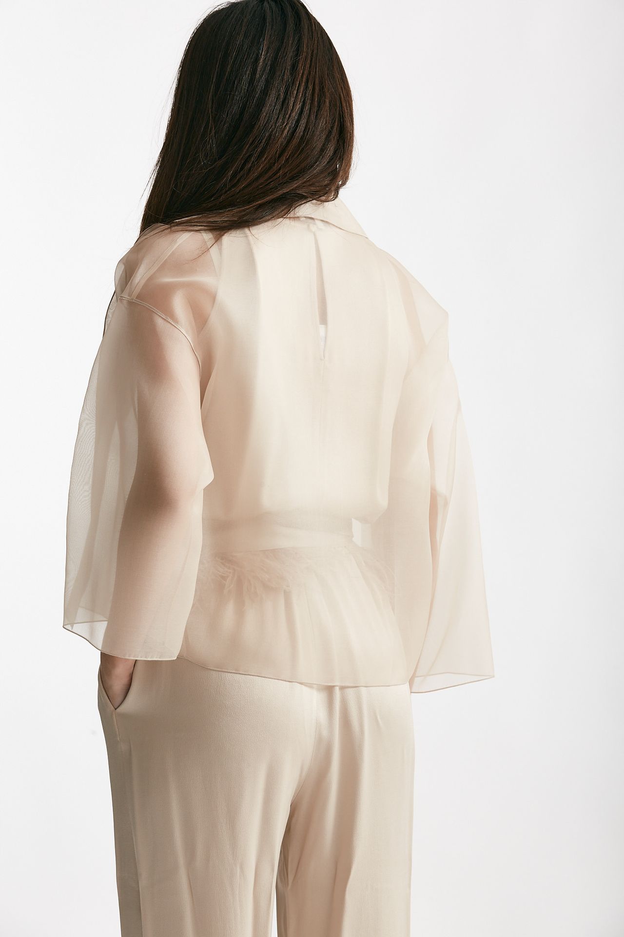 giacca in voile di seta cipria women Antonelli firenze - 3