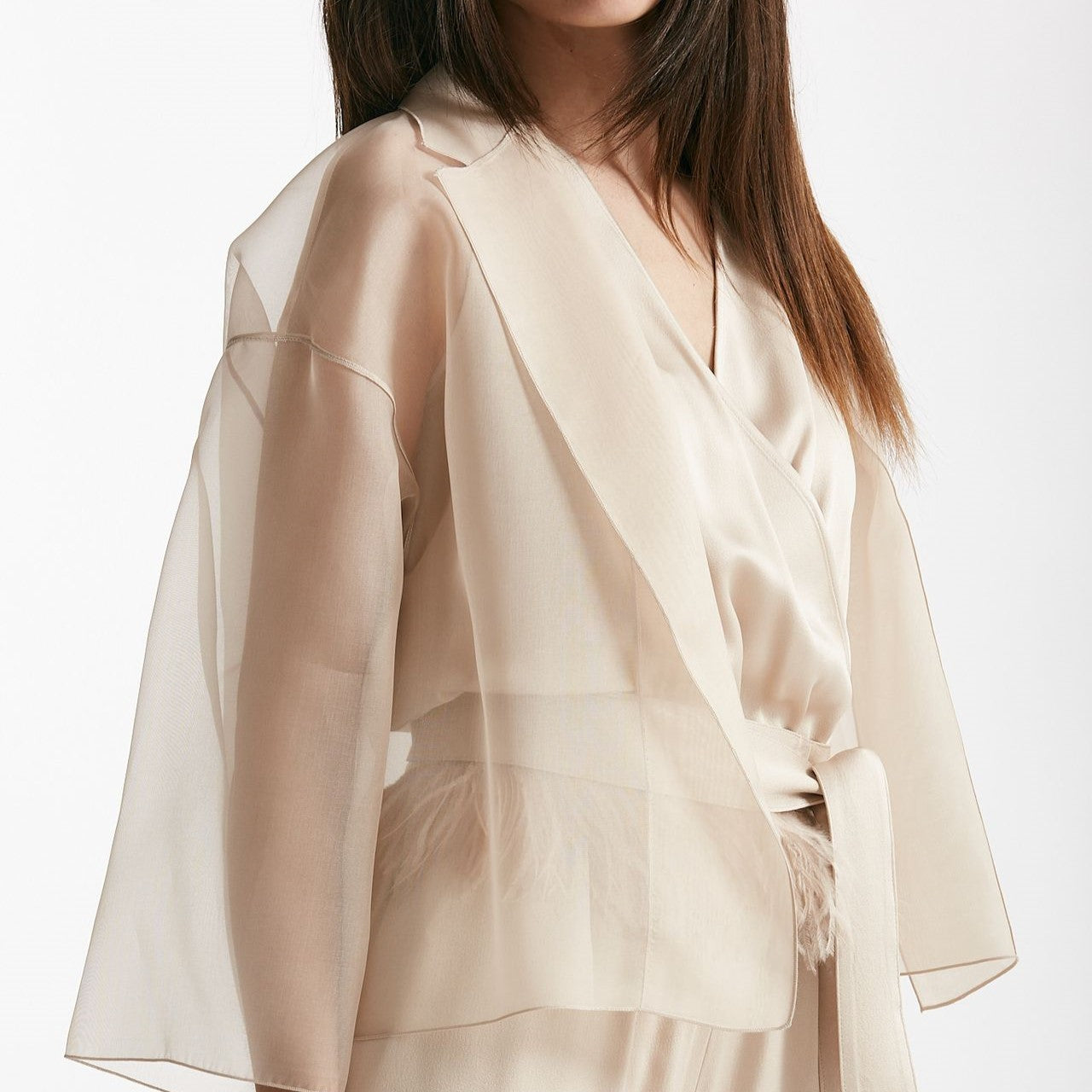 giacca in voile di seta cipria women Antonelli firenze - 6