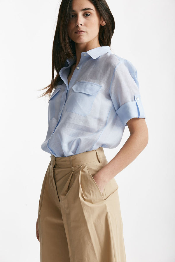 camicia in ramie azzurro women Antonelli firenze