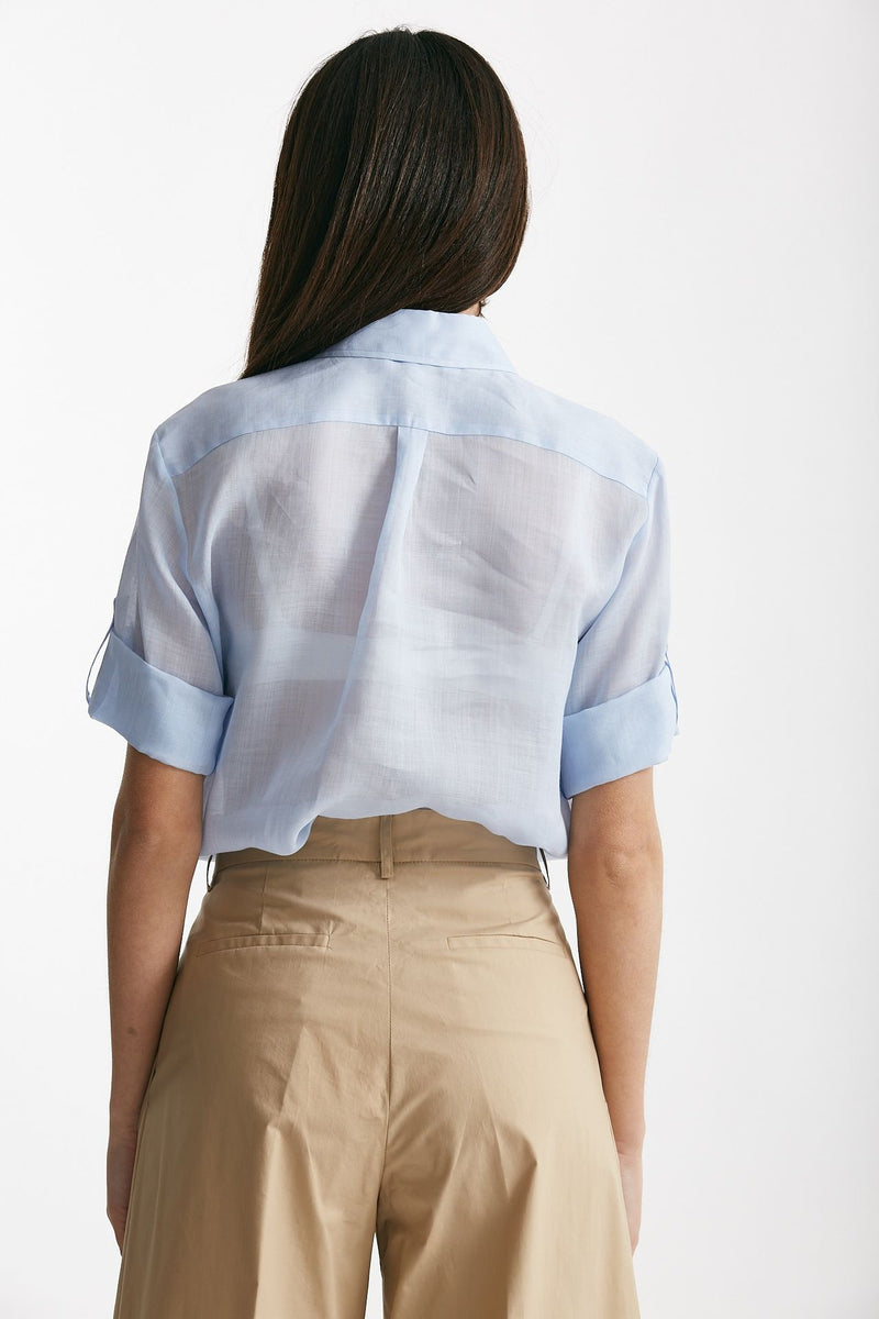 camicia in ramie azzurro women Antonelli firenze - 3