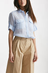 camicia in ramie azzurro women Antonelli firenze - 4