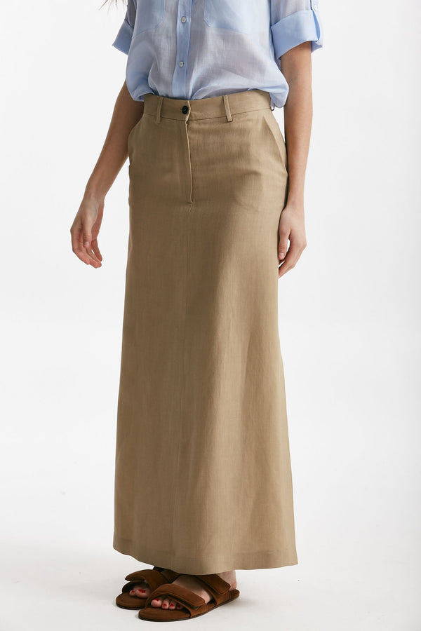 gonna lunga beige vita alta women Antonelli firenze