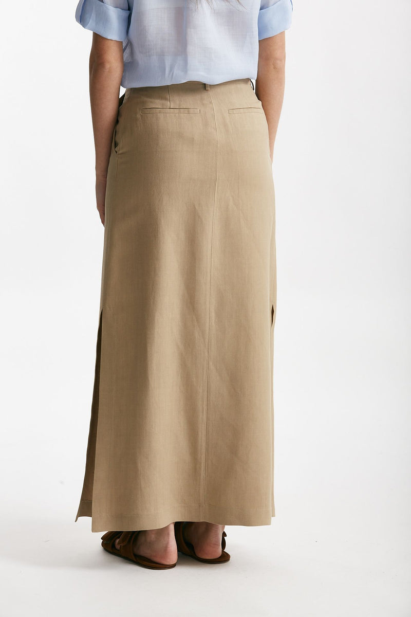 gonna lunga beige vita alta women Antonelli firenze - 3