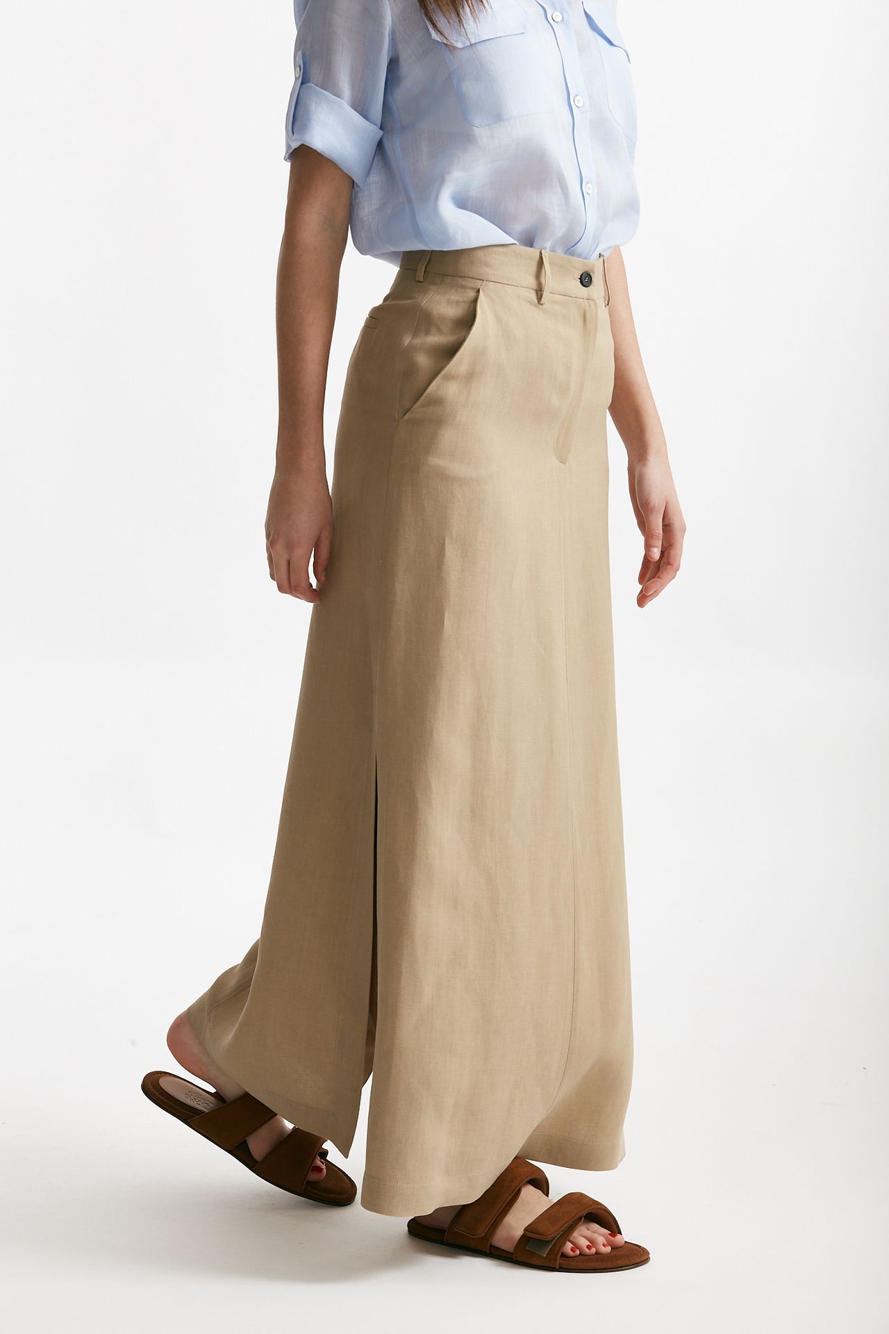 gonna lunga beige vita alta women Antonelli firenze - 4