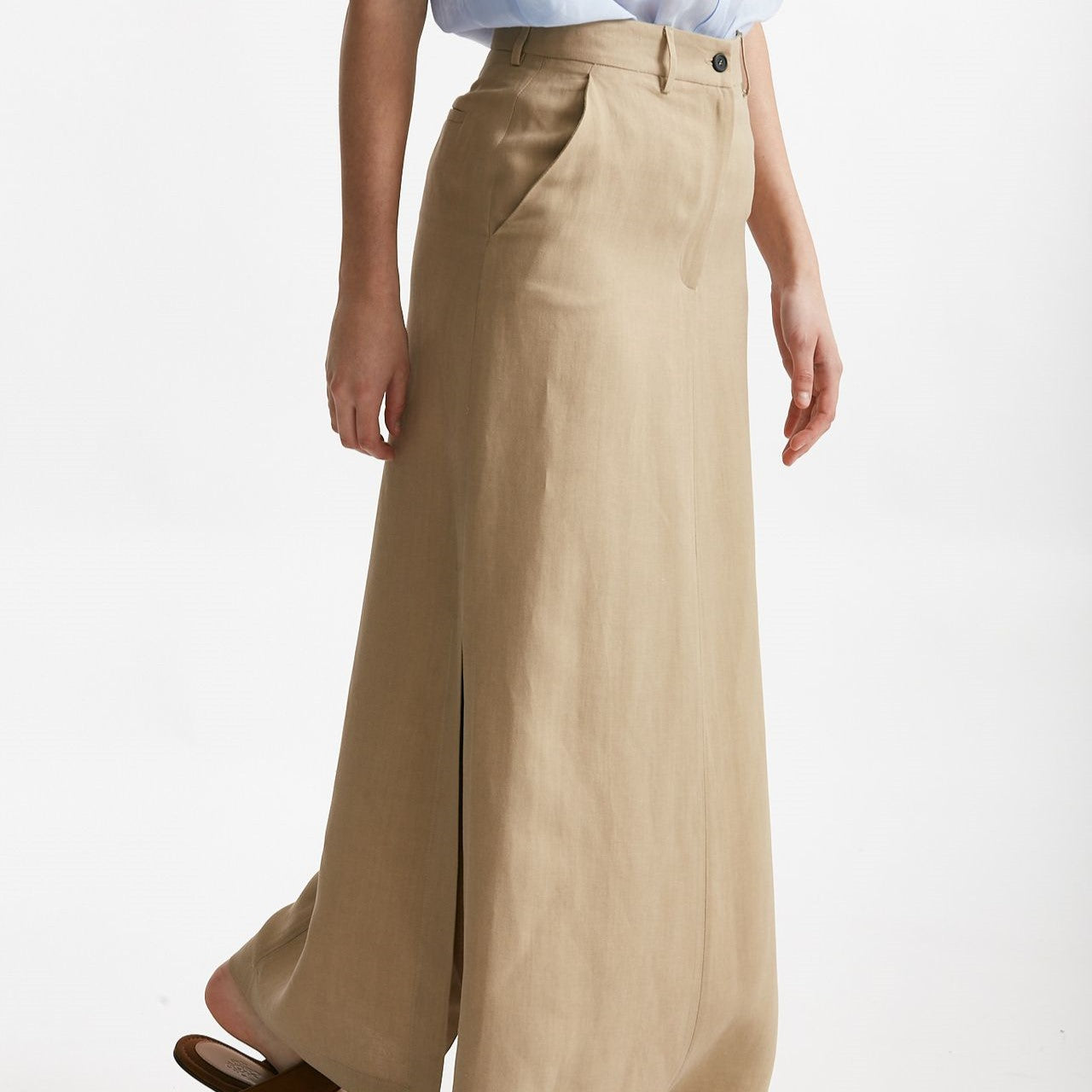 gonna lunga beige vita alta women Antonelli firenze - 8