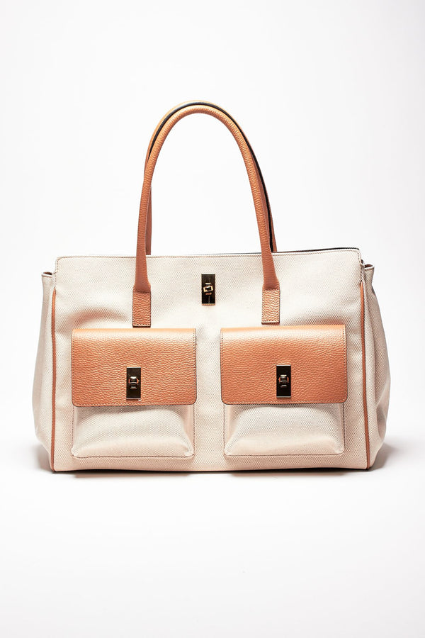 borsa in pelle e canvas soledad cuoio women Avenue 67
