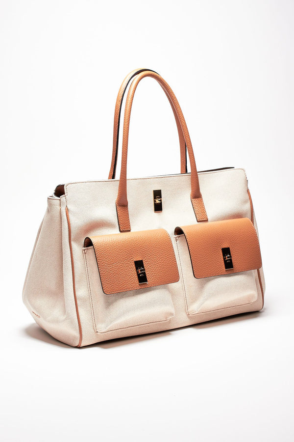 borsa in pelle e canvas soledad cuoio women Avenue 67