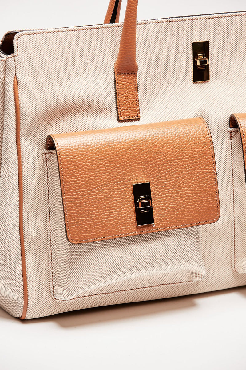 borsa in pelle e canvas soledad cuoio women Avenue 67 - 6