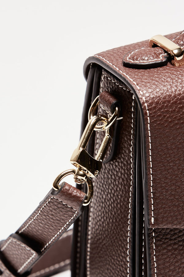 borsa media semirigida rosalie in pelle cioccolato women Avenue 67