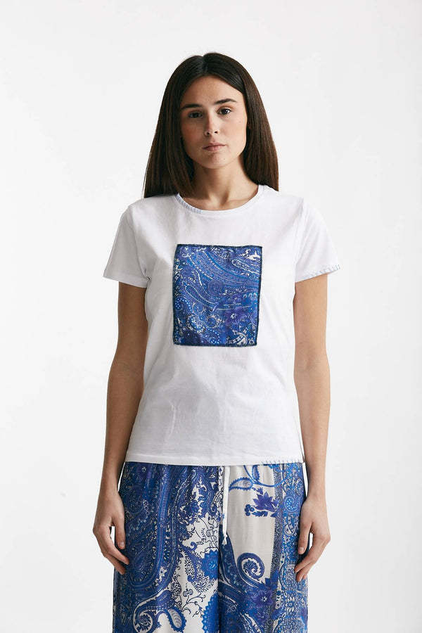 t-shirt con applicazione bianca women Bellini