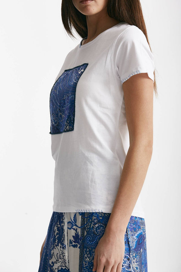 t-shirt con applicazione bianca women Bellini