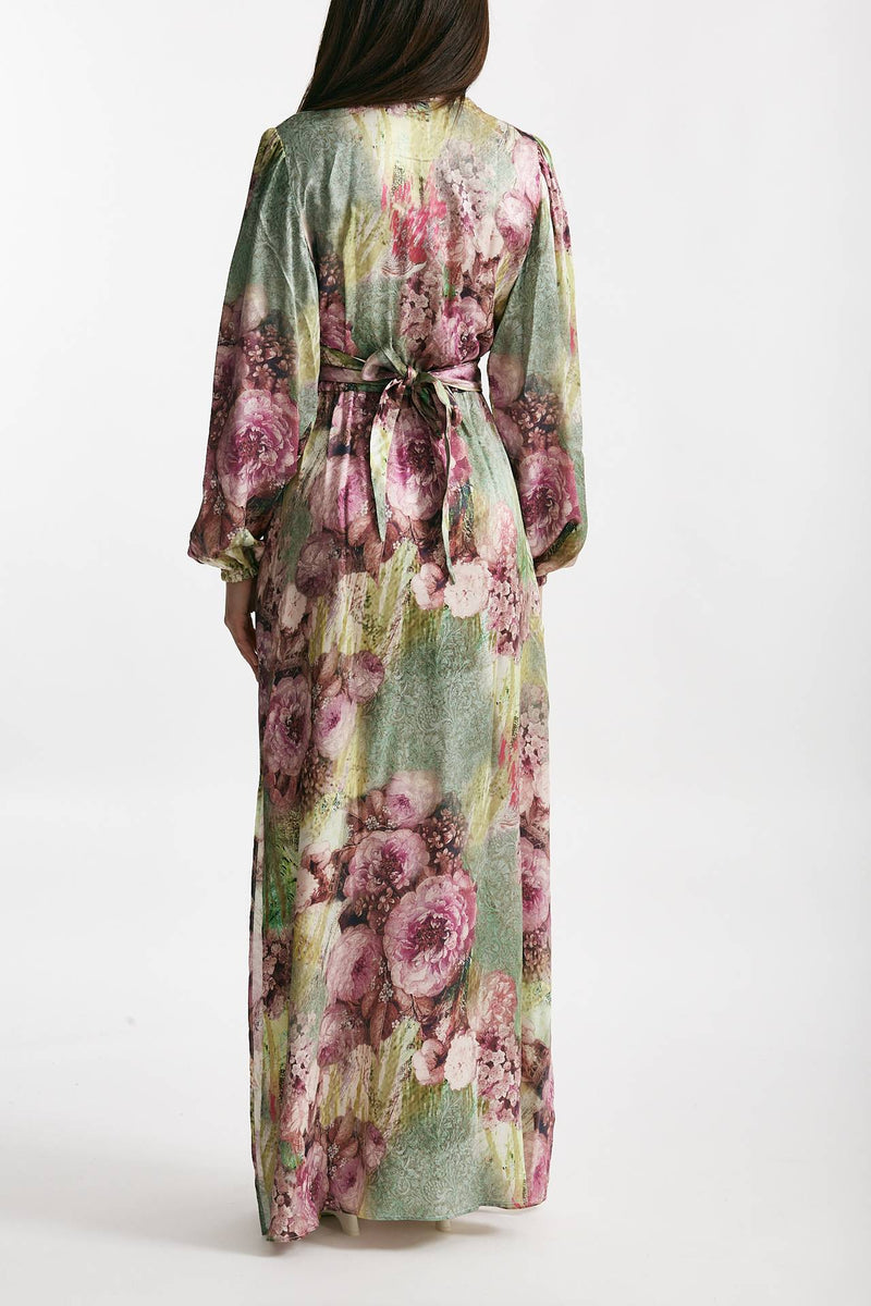 abito lungo fantasia rosa e verde women Bellini - 3