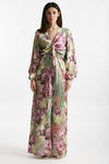 abito lungo fantasia rosa e verde women Bellini - 6