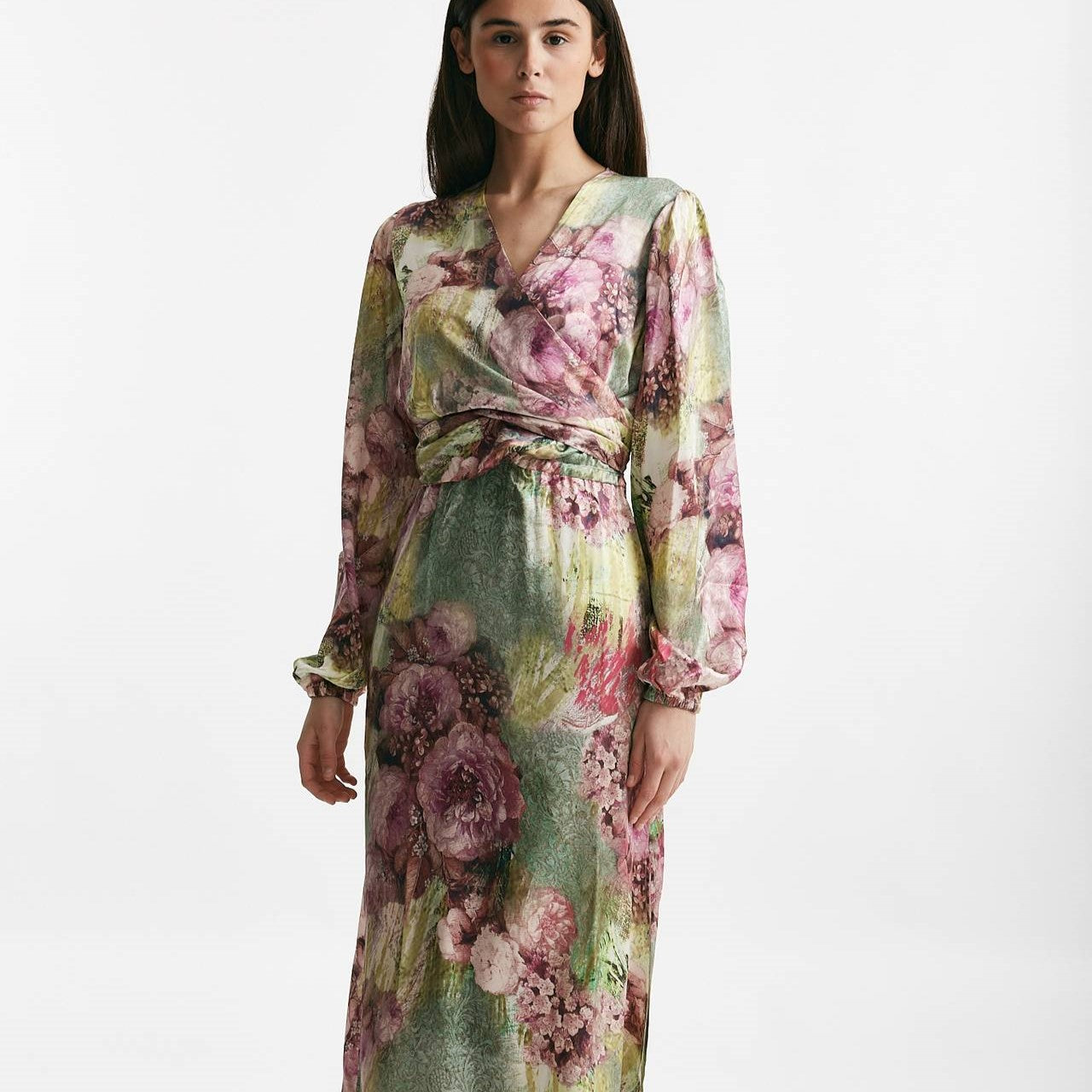 abito lungo fantasia rosa e verde women Bellini - 7