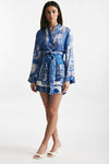 kimono in fantasia azzurra blu e bianca women Bellini - 1