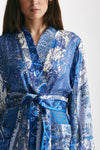 kimono in fantasia azzurra blu e bianca women Bellini - 6