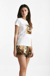t-shirt con applicazione animalier bianca women Bellini - 4