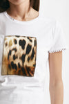 t-shirt con applicazione animalier bianca women Bellini - 5