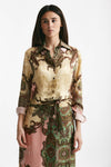 camicia in fantasia beige rosa e verde women Bellini - 1