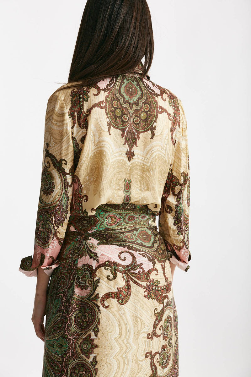 camicia in fantasia beige rosa e verde women Bellini - 3