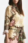 camicia in fantasia beige rosa e verde women Bellini - 4