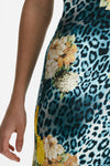 abito lungo in viscosa fantasia animalier azzurra e gialla women Bellini - 5