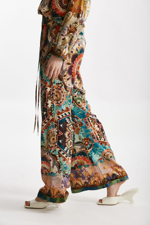 pantaloni fluidi fantasia multicolore women Bellini