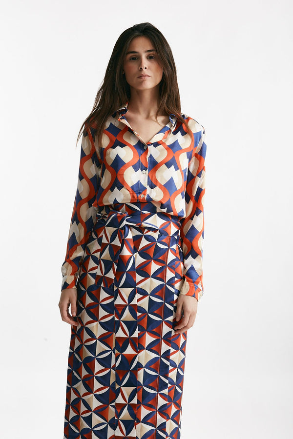 camicia in fantasia fantasia geometrica women Bellini