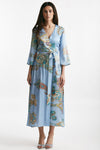 abito wrap in fantasia fantasia fondo azzurro women Bellini - 1